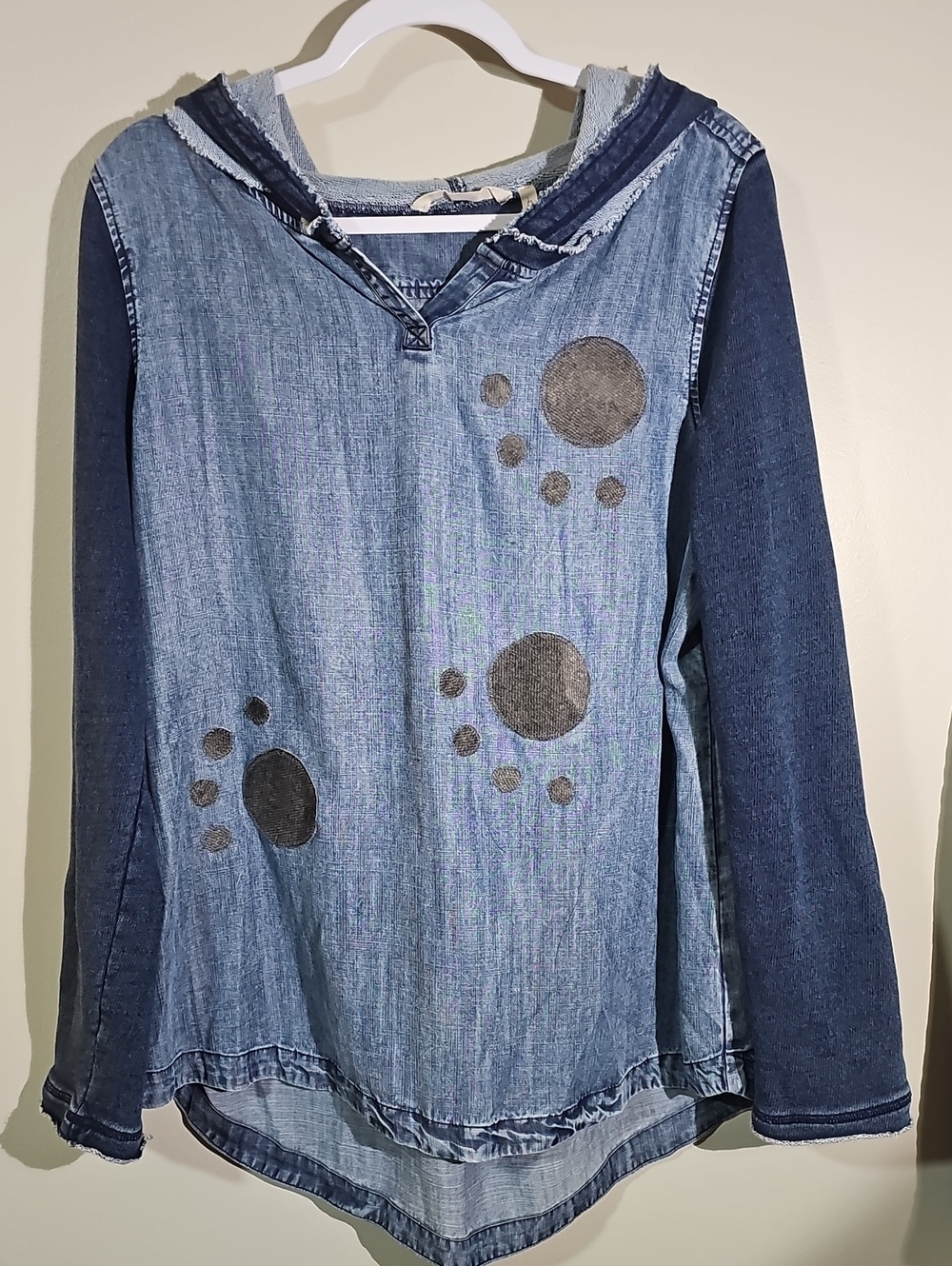 Soft Surroundings XLarge Jean Hoodie.